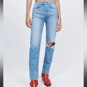 RE/DONE 70’s Stovepipe Straight Jeans 25 Rodeo Indigo